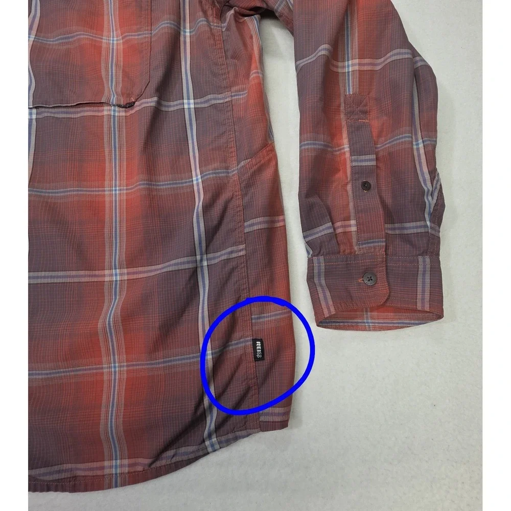 REI Co-Op Shirt Mens 3XL Nylon Plaid Button Up Vented Outdoor Hiking LIMITED USE